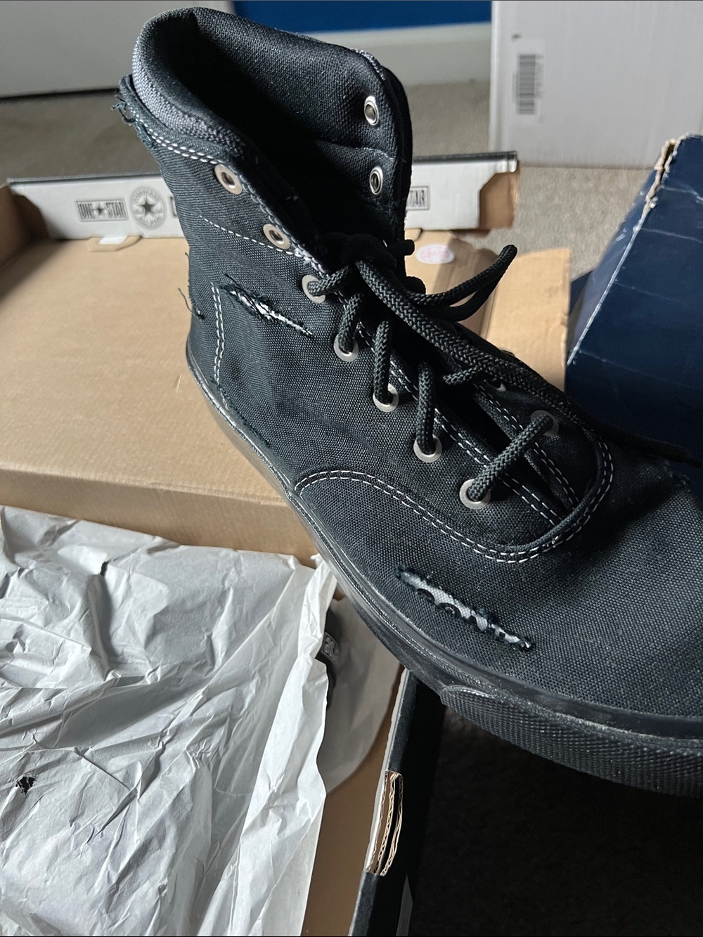 Converse Black Canvas High-Top Lace-Up Boots Men/Women